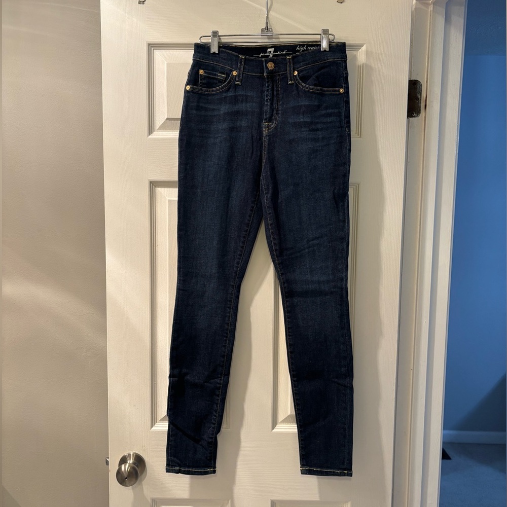 7 For All Mankind High Waist Skinny Gwenevere Dark Jeans 26